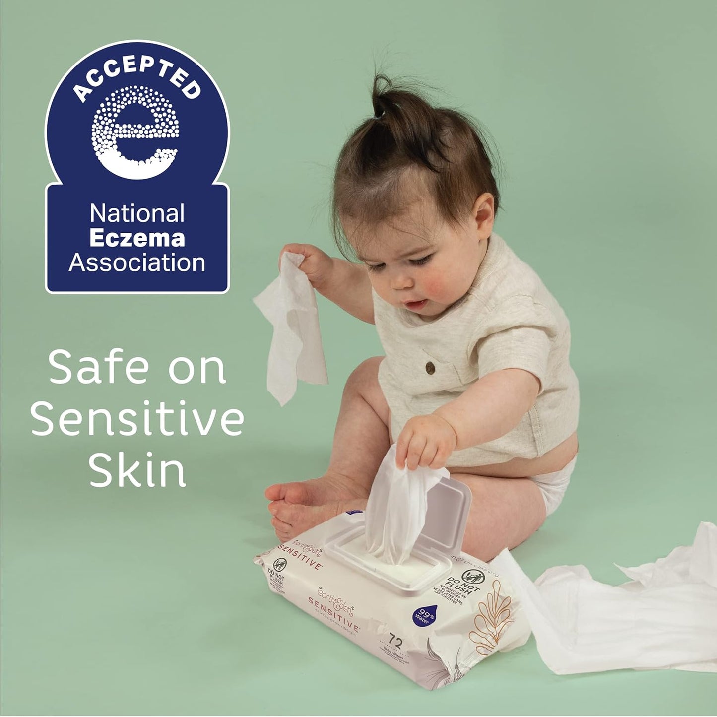 Earth & Eden Sensitive Baby Wipes | Unscented & Hypoallergenic | 12 Soft-Packs | 864 Total Wipes