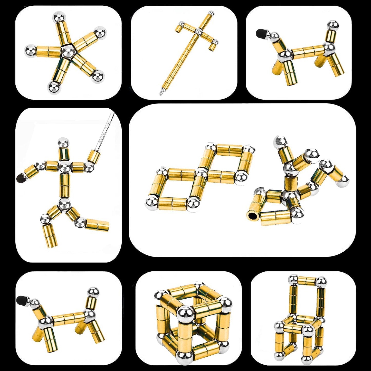 Fidget Pen,Magnetic Pen， Decompression Magnetic Fidget Toy Pen, Magnet Pen Fidget Toy Relieve Pressure Novel Toy Gifts for Kids or Friends! (Golden)