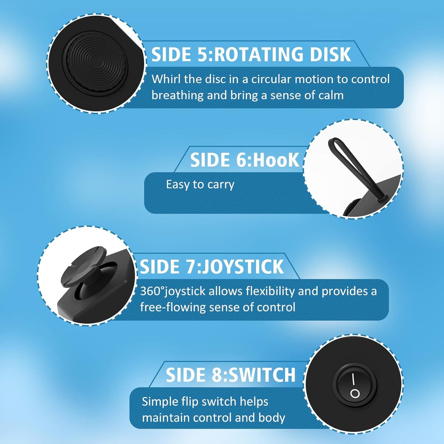 Fidget Dodecagon –12-Side Fidget Toys Cube Relieves Stress and Anxiety Anti Depression Cube for Children and Adults with ADHD ADD OCD Autism (A1 Black)