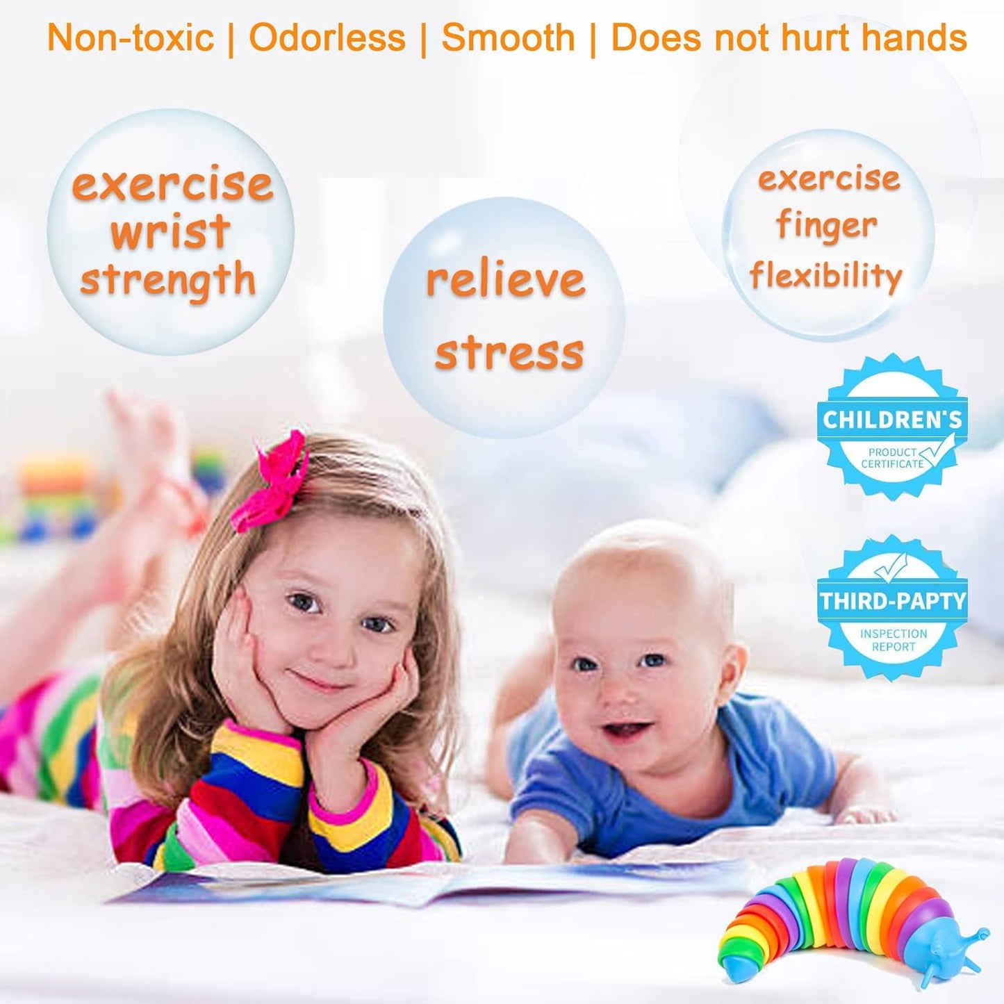 IFiwin Fidget Slug Toys, Sensory Slug Fidget Bulk Toys for Autistic Kids & Adults, Autism Sensory Toys Bulk Fidgets Stocking Stuffers, Birthday Gifts for Boys Girls