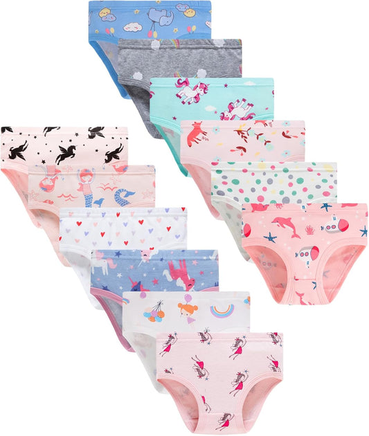 Finihen Girls Cotton Underwear Toddler Girls Panties Kids Briefs Multipacks.