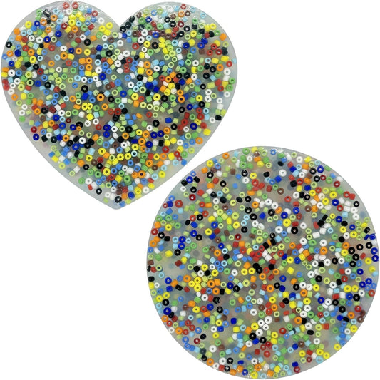 2PCS 8.5CM Circle and Heart Picky Pad, Picking Pad, Skin Picking Fidget Toys, Pick Pad, Picking Fidget Toy