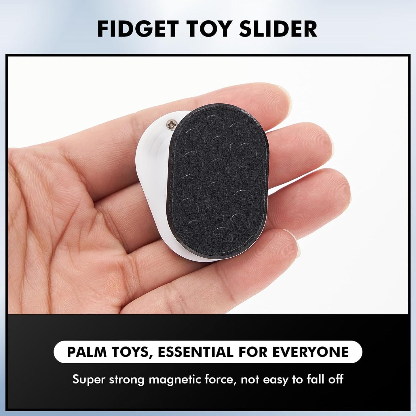 Metal Fidget Slider Toy: Metal Poker Fidget Slider, Magnetic Oval EDC Fidget Toys for Adults, Magnetic Metal Clicker for Relieving Stress Anxiety, Push Card, Office Coin