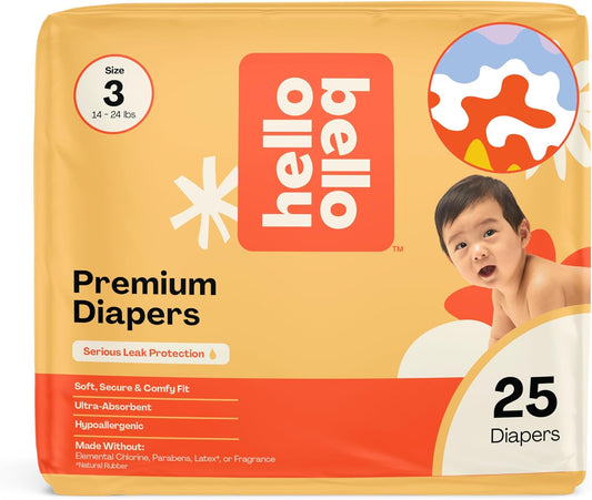 Hello Bello Premium Diapers Size 3 (14-24 lbs) Get in The Groove Designs, 25ct Jumbo Pack