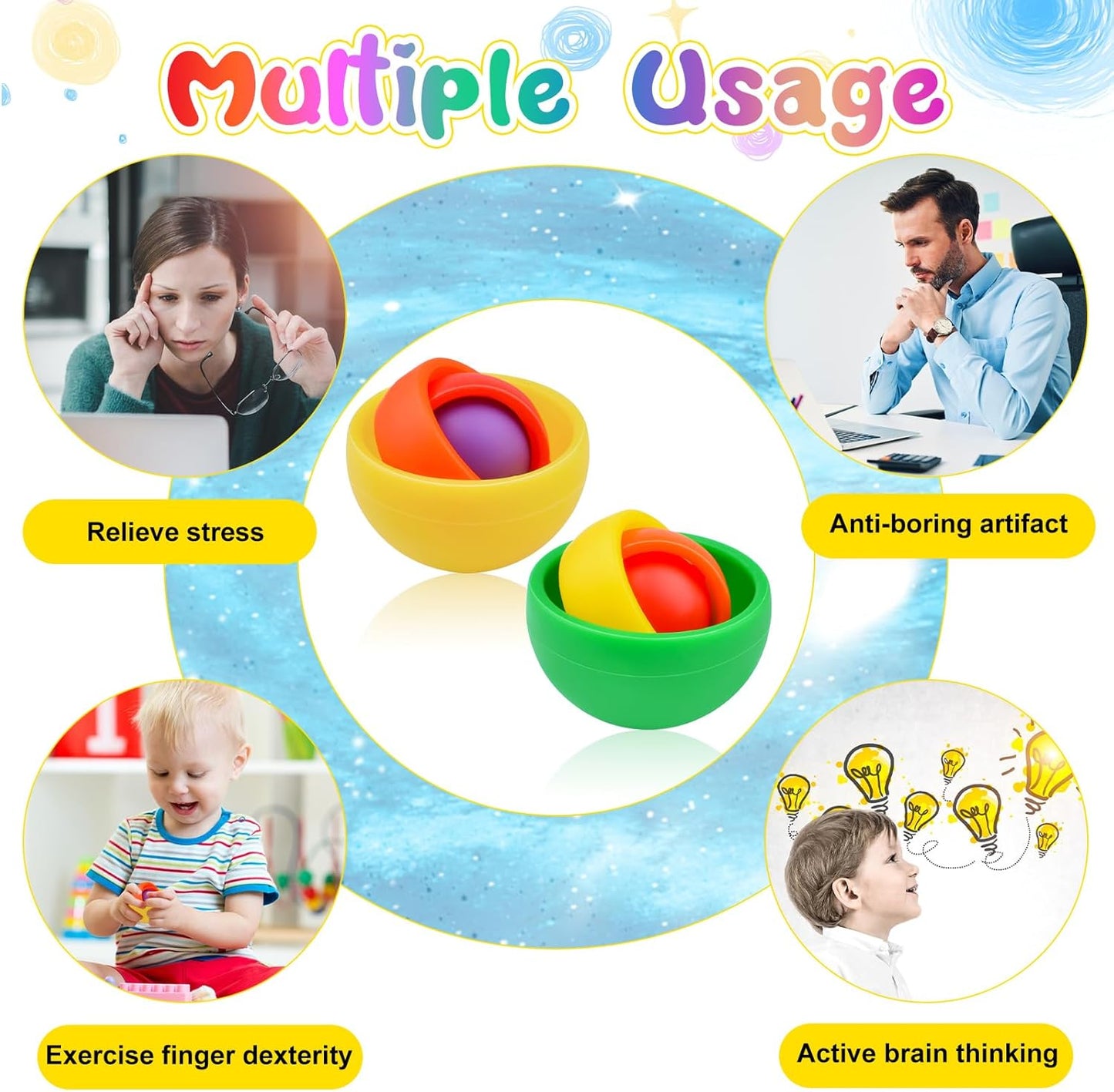 Fidget Toy for Adults, Gyro Fidget Desk Toys, Ideal Gift for Boys Girls Teens Kids, ADHD Autism Stress Relief Finger Toy Hand Fidget Spinner for Classroom