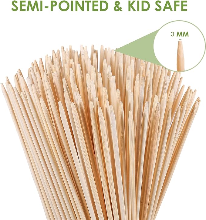 Smores Sticks 36" Long 5mm Thick, 60 PCS Marshmallow Roasting Smore Sticks Bamboo, Disposable Marshmellow Sticks Camping Heavy Duty SMores Skewers for Outdoor Fire Pits Campfires Hot Dog Sausage