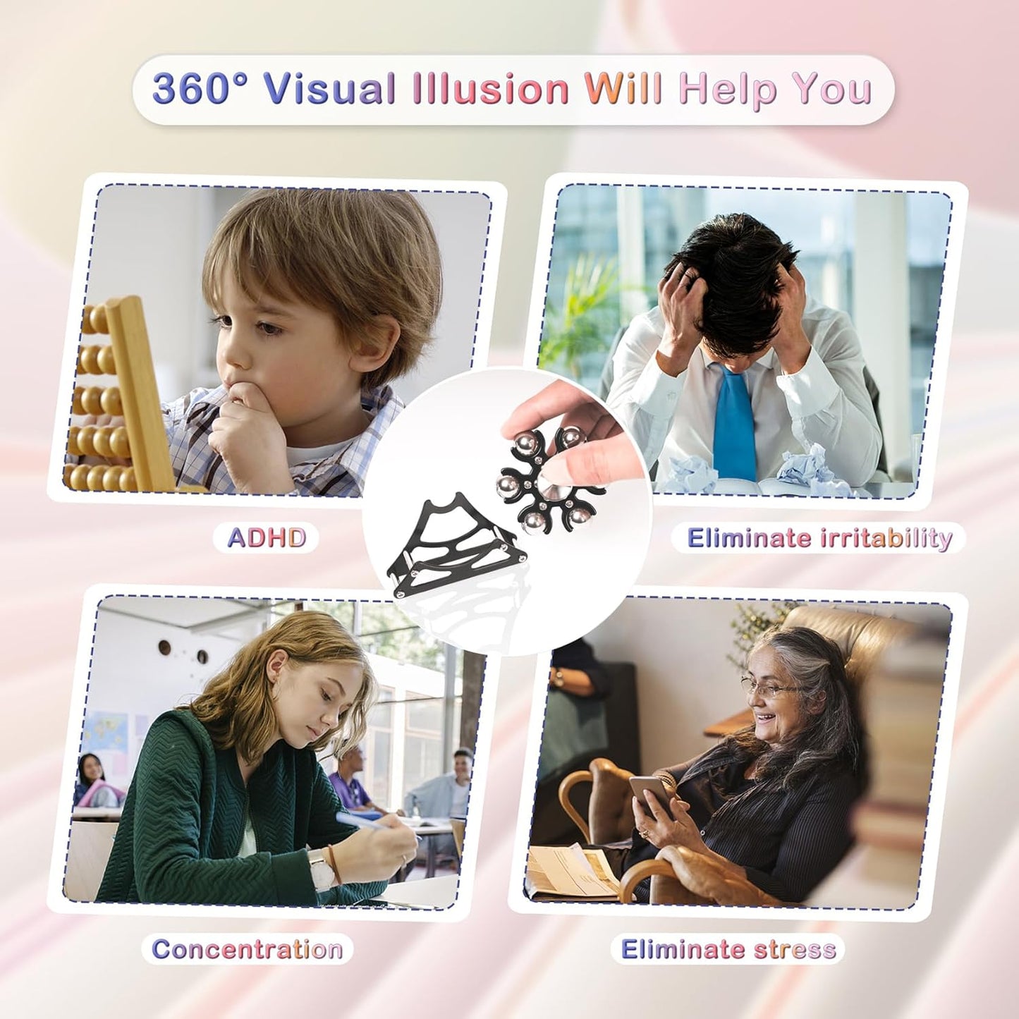 Desk-Fidget-Toys for Ferris-Wheels-Spinner: Metal Kinetic-Spinner 4mins, Cool-Gadgets for Kid Children Teen Adult EDC-Toy, ADHD Tools Cool-Stuff Stress Relief Gift for Office Home School Christmas