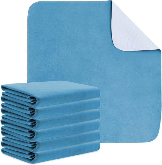 Washable Underpads Incontinence Pads for Kids, Adults, Elderly and Pets,Liquid Absorption Reusable Bedwetting - Waterproof Protective Pad for Bed,Floor Couch, Sofa and Car (6 Pack - 34x36)