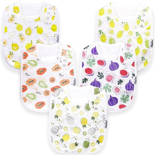 Organic Cotton Baby Bibs – Soft Teething & Drool Bib for Newborns & Toddlers – Hypoallergenic, Absorbent, Snaps