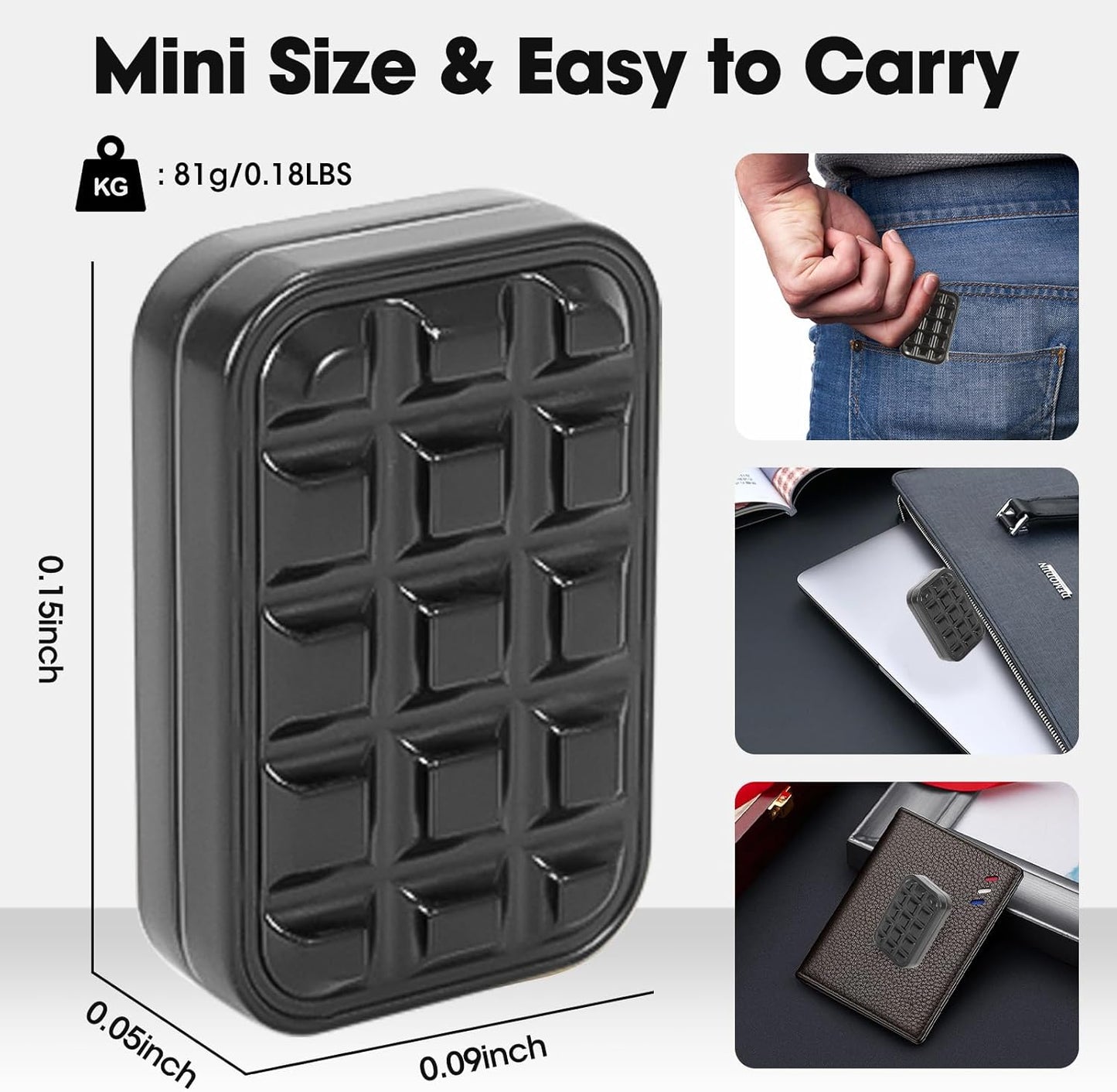 Fidget Slider 3 Pack, Magnetic Metal Fidget Toys Haptic Poker Card, EDC Fidget Toys for Adults,Relieve Stress Anxiety ADHD (Black)