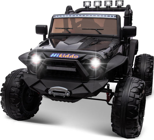 24V 9Ah Ride on Toy for Big Kids, 4WD 2 Seater Ride on Car Truck with Remote Control, 4x200W Motor - Black