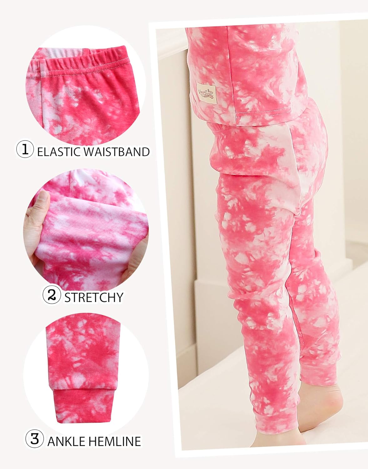 VAENAIT BABY 12M-12Y Toddler Kids Boys Girls 100% Cotton Marbling Tiedye Sung Fit Sleepwear Pajamas 2pcs Pjs Set