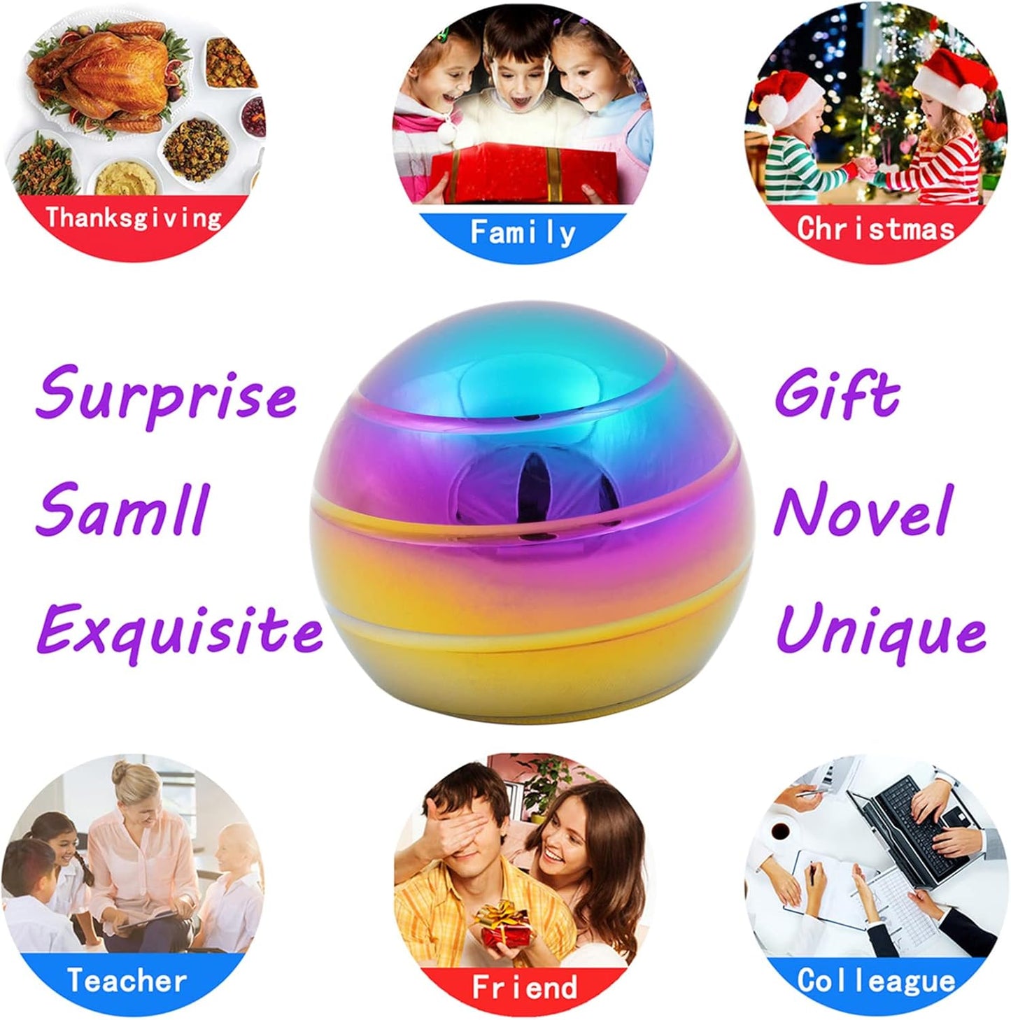 Desk-Kinetic-Toys Cool-Gadgets for Fidget: Cool-Stuff Thing Game Toy for Adult Teen Children Kid, Stress Relief Optical-Illusion Gifts for Office School Home Man Women Christmas Spinning 180 Seconds