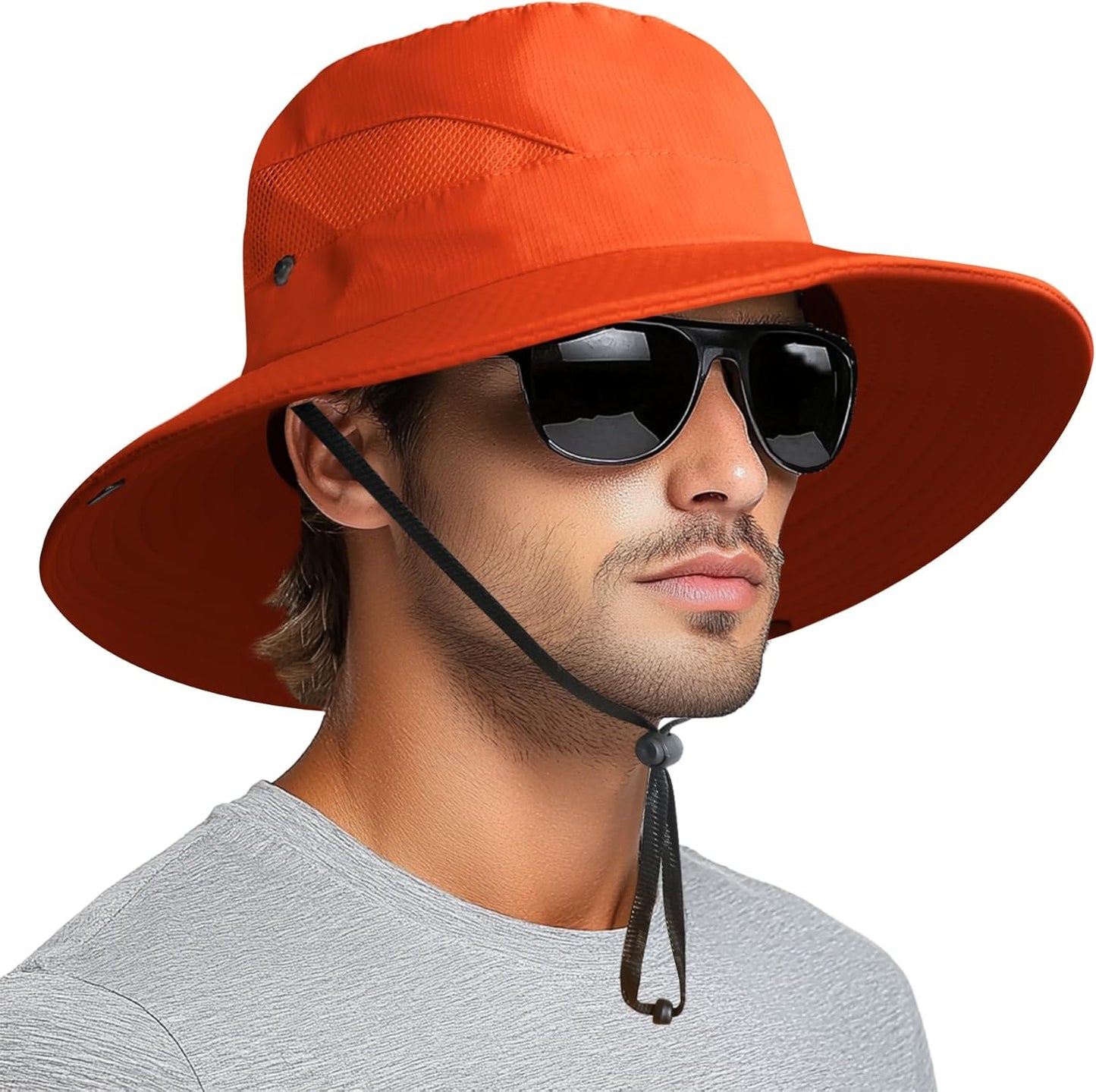 PFFY Sun Bucket Hats for Men Women 3” Wide Brim UPF 50+ Fishing & Beach Hat