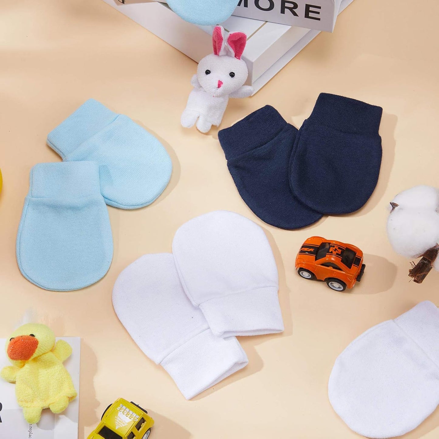 Geyoga 6 Pairs Newborn Baby Mittens No Scratch Gloves Infant Toddler Anti Scratch Essentials Unisex for 3-9 Months Girls Boys