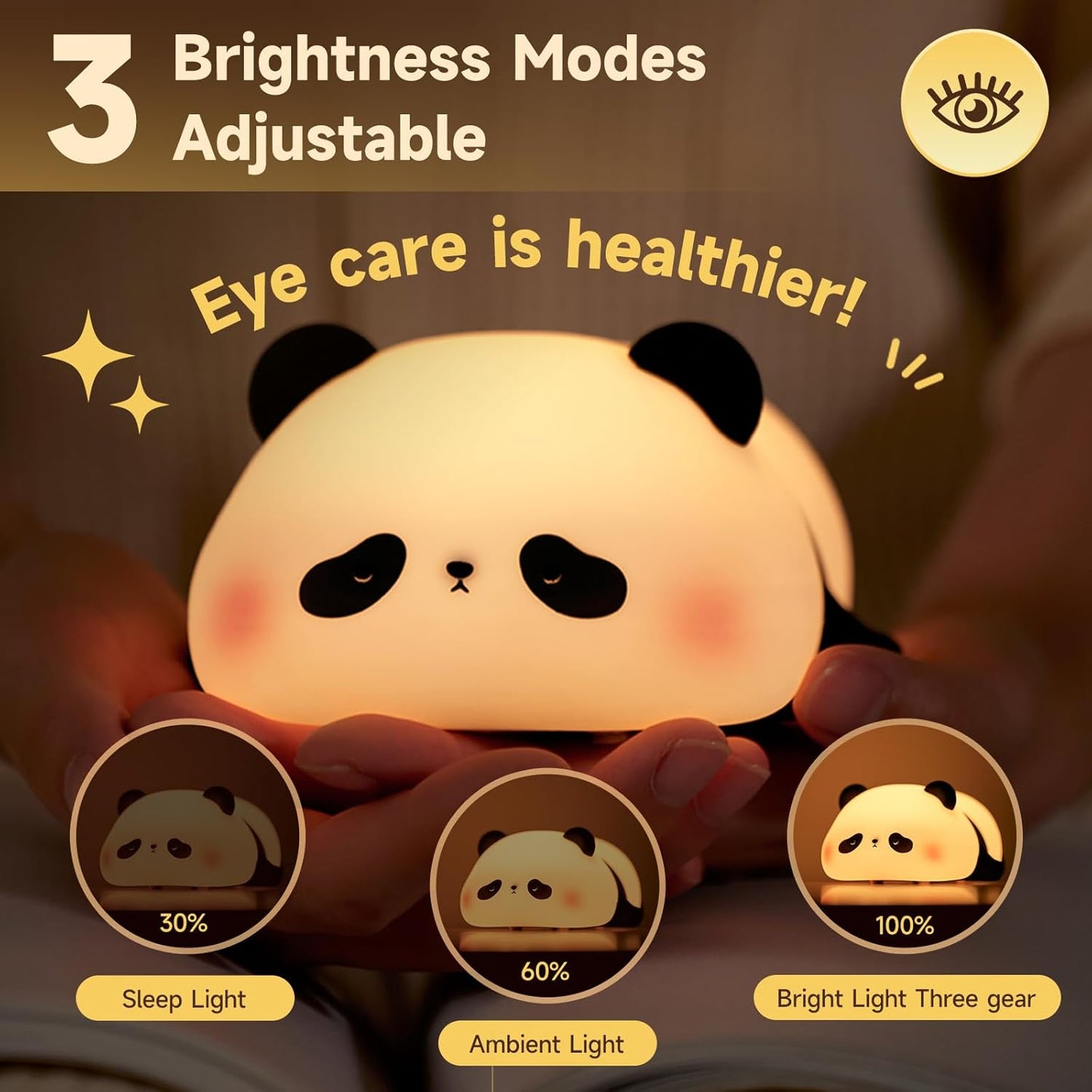 Cute Duck Lamp,Fun Lying Flat Duck/Chicken/Pig/Rabbit/Panda Night Light,LED Squishy Animal Novelty Lamp,Toddler Baby Night Light for Kids,Nursery Touch Kawaii Lamp Room/House Décor