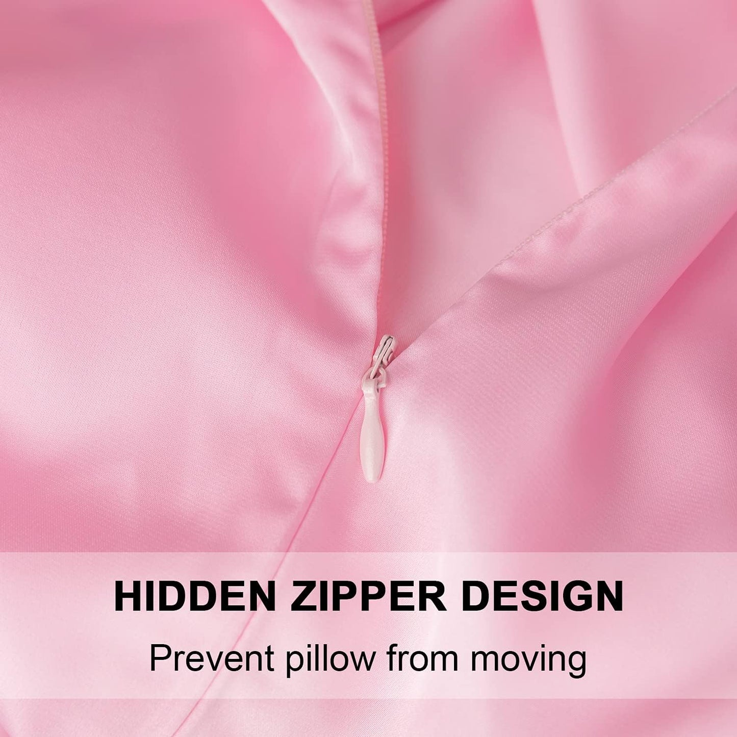 Mulberry Silk Pillowcase for Hair and Skin,Standard Size Cooling Silk Pillow Case with Hidden Zipper,Allergen Proof Dual Sides Soft Breathable Smooth Silk Pillow Cover for Women(Queen,Pink)