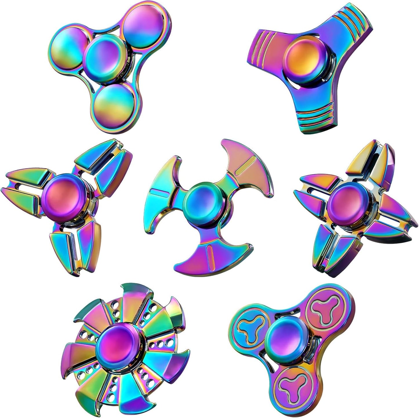 SCIONE Metal Fidget Spinner for Kid Adult,Sensory Hand Fidget Toy 7 Pack-Anxiety Toys Stress Relief Reducer-Party Favors,Return Gifts for kids Birthday,Goodie Bag Stuffers,Classroom Prizes