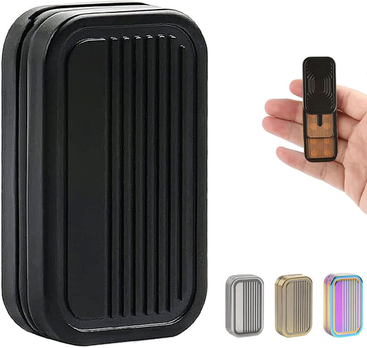 Fidget Slider 3 Layer EDC Gadgets Toy, Metal Magnetic Haptic Fidget Toys for Adults Anxiety/ADHD/Stress Relief, Gift for Boyfriend, Husband and Father (Black)