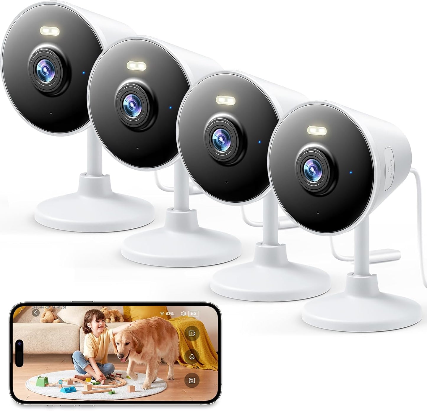 Security Camera Indoor Outdoor, 5G & 2.4G WiFi Cameras for Home, Baby/Elder/Nanny/Dog/Pet Camera with Phone App, Spotlight, Color Night Vision, 2-Way Audio, 24/7, SD/Cloud Storage, Works with Alexa