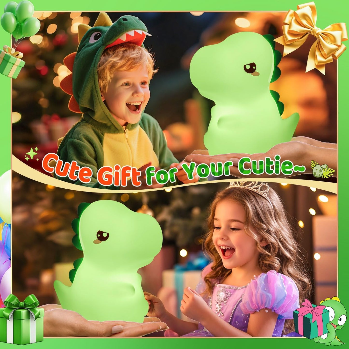 Dinosaur Toys for Kids 3-5, 16 Colors+Silicone+Dimmable+12 Hr Use Night Light for Kids Night Light, Toys for 3-8 Year Old Boy, Toddler Birthday Gift, Dinosaur Room Decor for Boys, Girls, Baby, Toddler