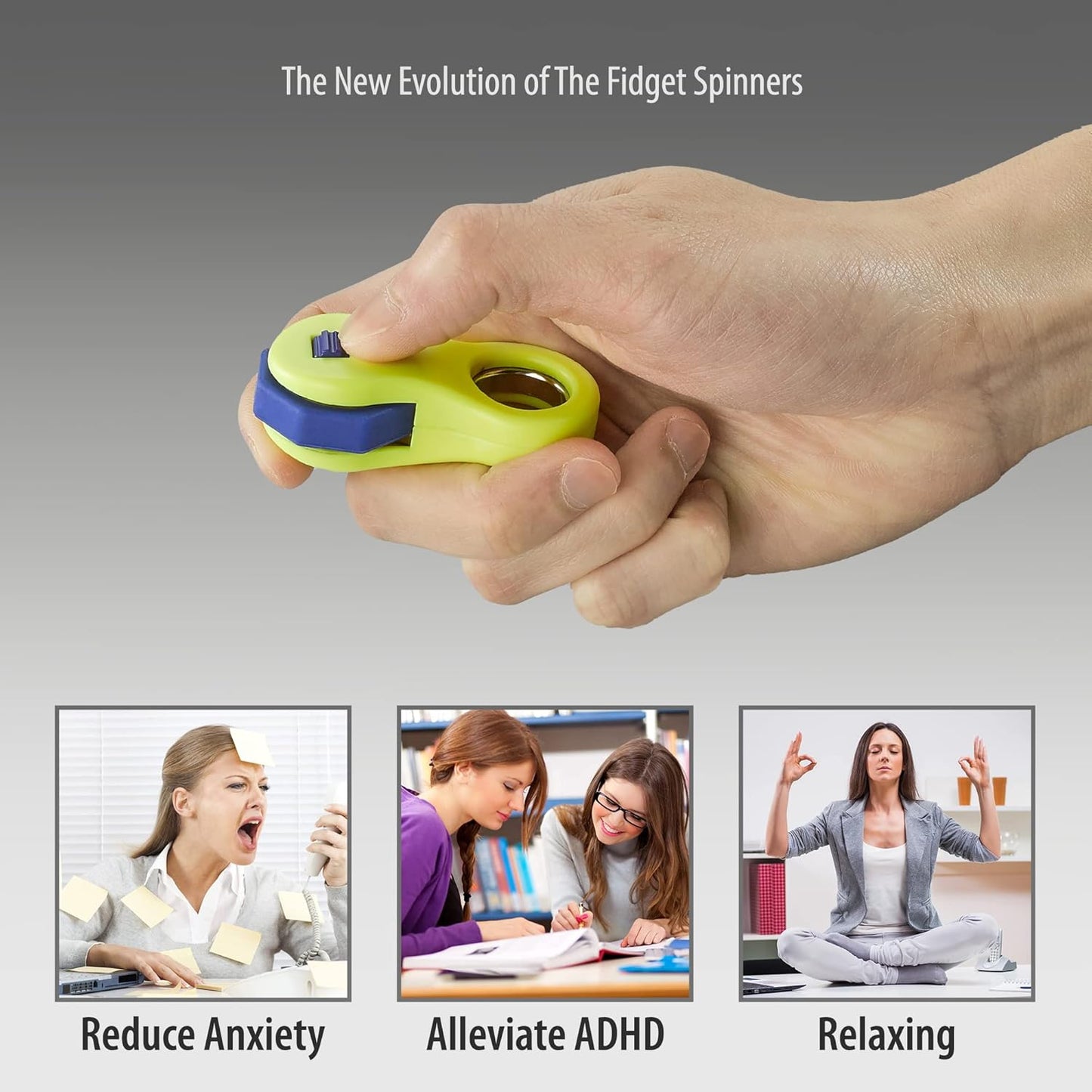 Fidget Toy,Fidget Spinners Toy for Adults and Kids,Gifts suitable for Children with autism and ADHD,Quiet Office Desk Toy,Excellent for Relieving Stress and Anxiety toys (Yellow)