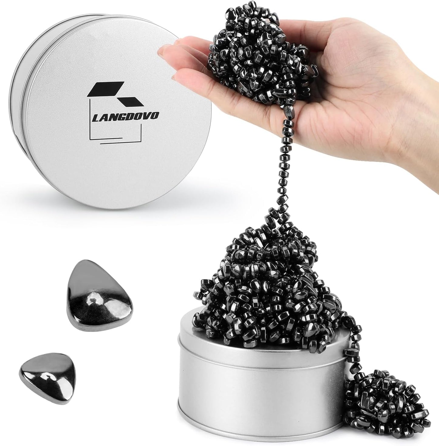 Magnetic Putty Over 1000 Weak Magnetic Beads Fidget Ferrite Putty Crags Magnetic Stones Fun Quiet Magnetic Balls Fidget Toys for Office and Desk (Black)