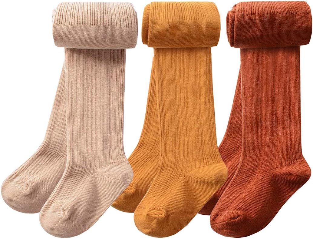 CHUNG Toddler Little Girls Cotton Tights Footed Thick Winter Cable Knit Legging Pantyhose Stocking