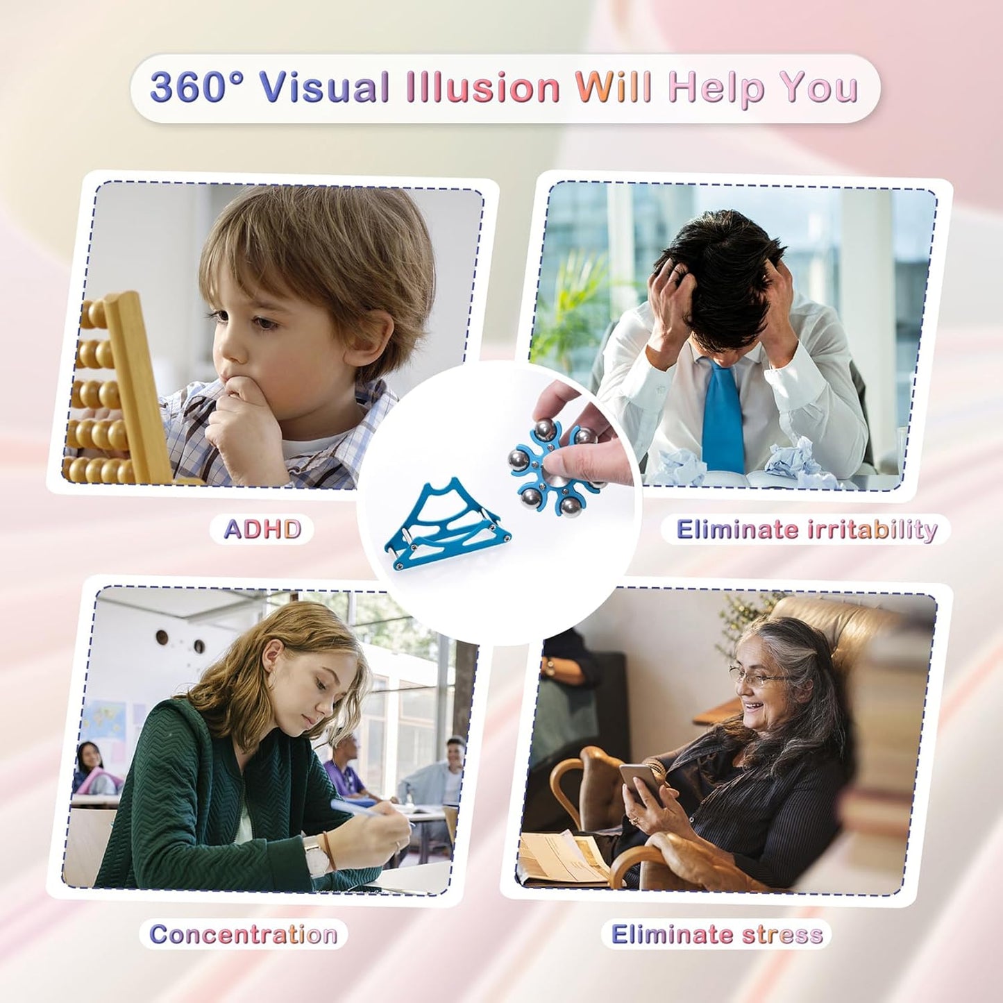 Desk-Fidget-Toys for Ferris-Wheels-Spinner: Metal Kinetic-Spinner 4mins, Cool-Gadgets for Kid Children Teen Adult EDC-Toy, ADHD Tools Cool-Stuff Stress Relief Gift for Office Home School Christmas