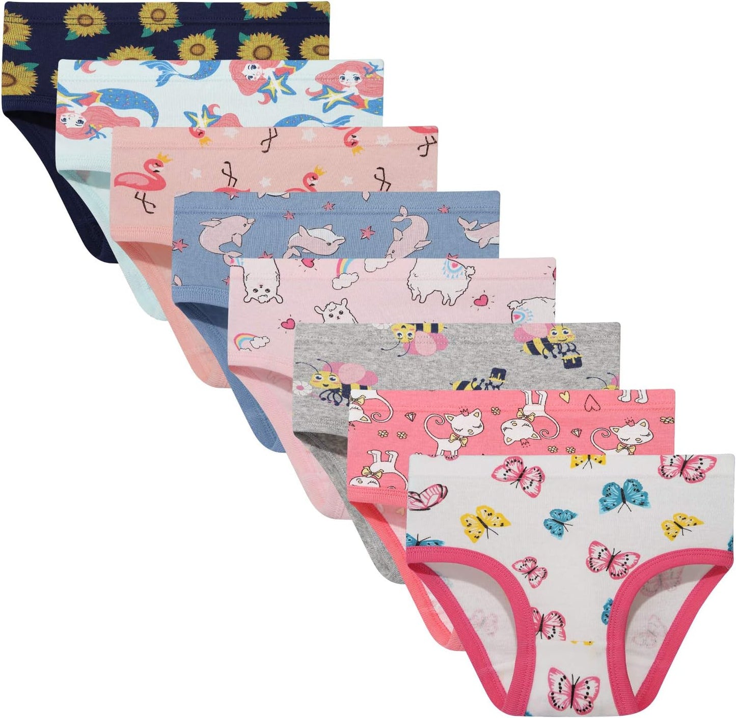 Girls' Cotton Brief Breathable Toddler Panties Kids Assorted Underwears 6-8 pieces