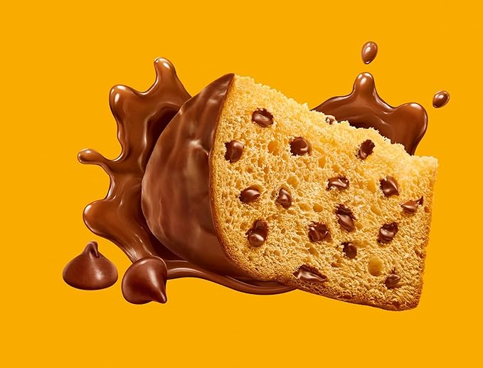 Bauducco Chocottone Chocolate Chips - Moist & Fresh Cake, Traditional Italian Recipe with Fudge Topping, Filled with Chocolate Chips, 16.0 oz (Pack of 1)