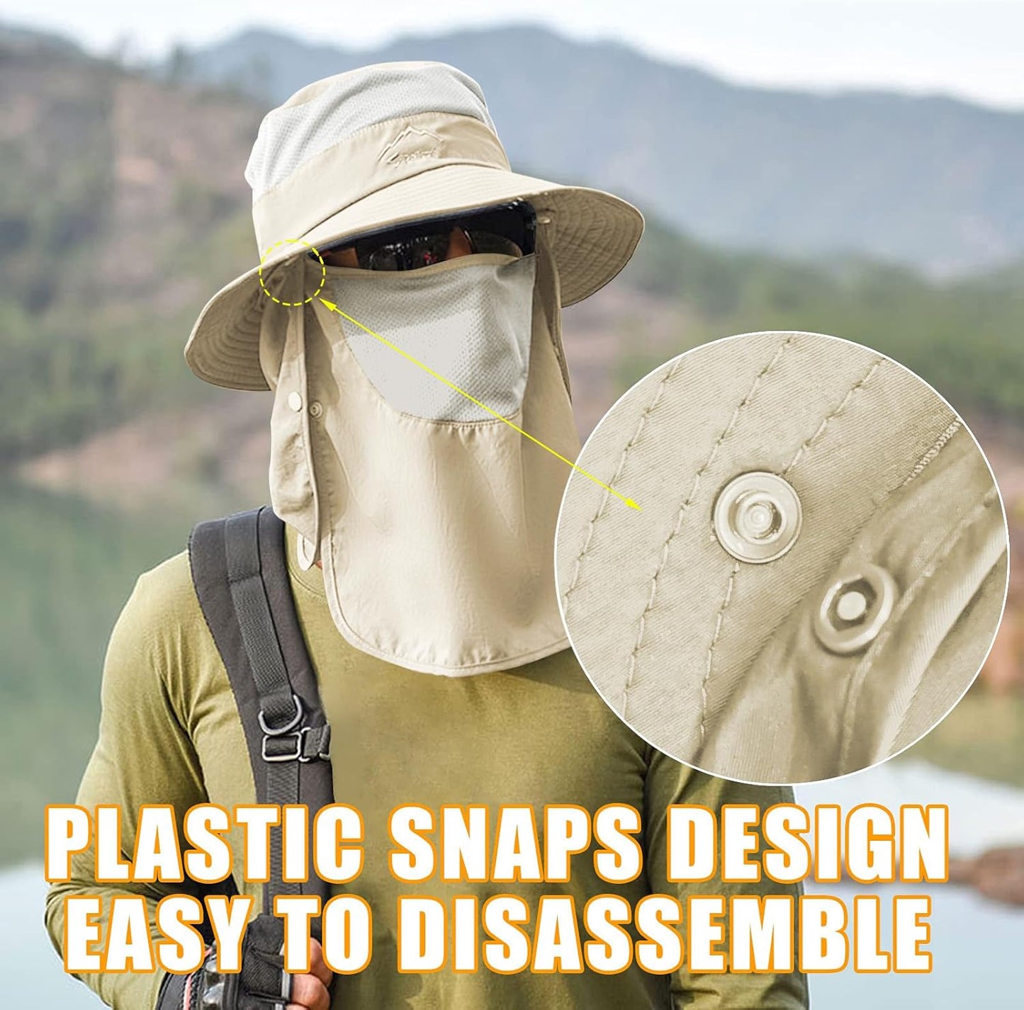 Sun Hats for Men Women Fishing Hat UPF 50+ Breathable Wide Brim Summer UV Protection Hat