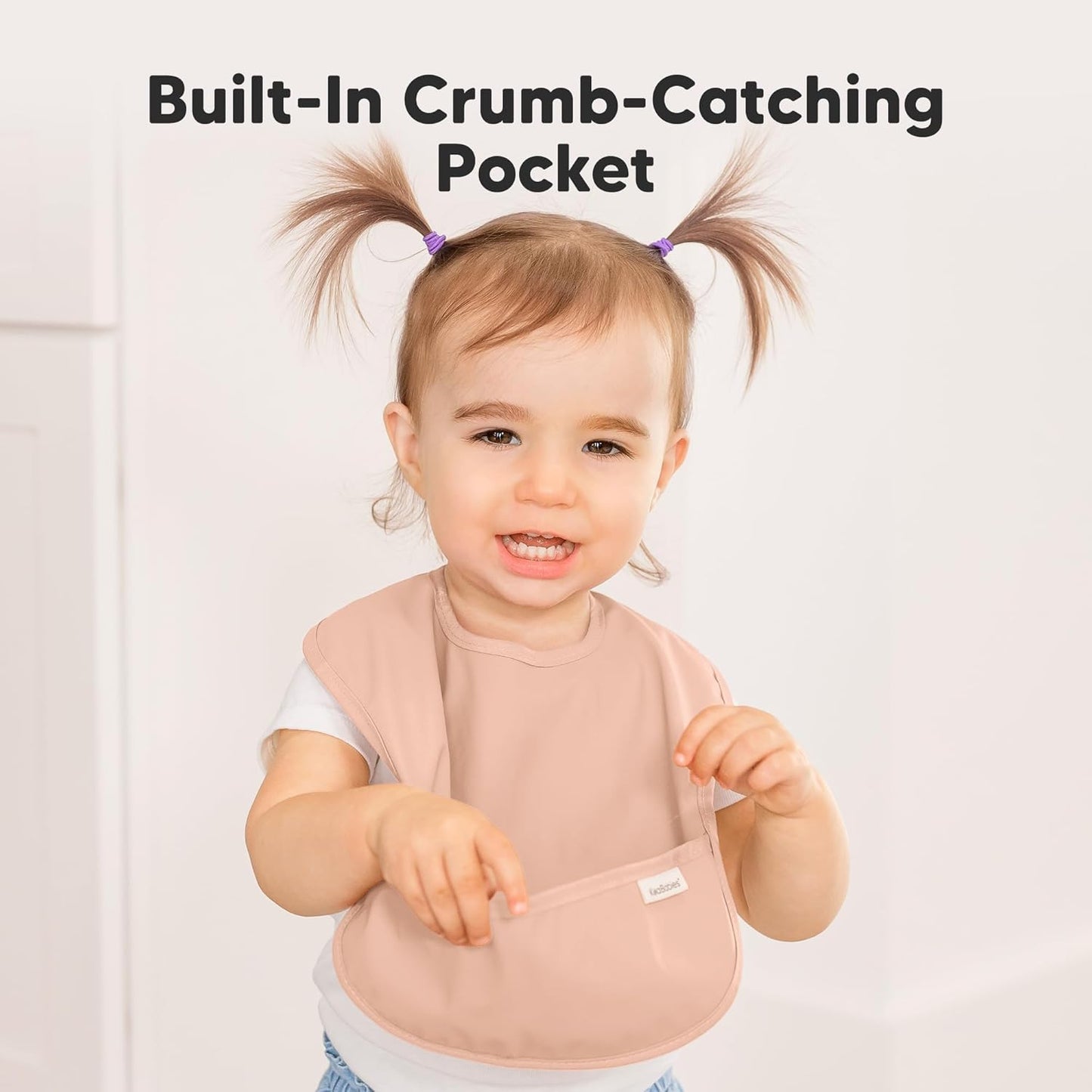 3-Pack Waterproof Baby Bibs for Eating - Lightweight Toddler Feeding Bibs with Large Food Catcher, Mess Proof, Food-Grade Baby Eating Essentials, Easy to Put On & Clean (Mellow)