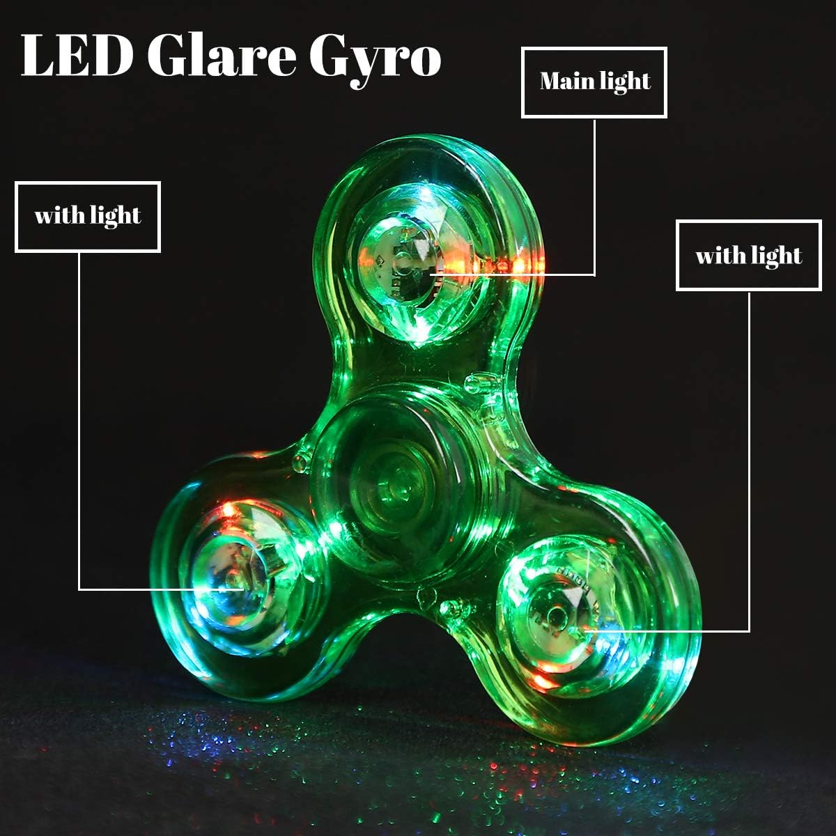 SCIONE LED Fidget Spinners, Light Up Sensory Fidget Toys for Kids, Glow in The Dark Toys for Kids 4-8-12, ADHD Anxiety Stress Relief Toys for Adults, Halloween Classroom Prizes Return Gifts for Kids