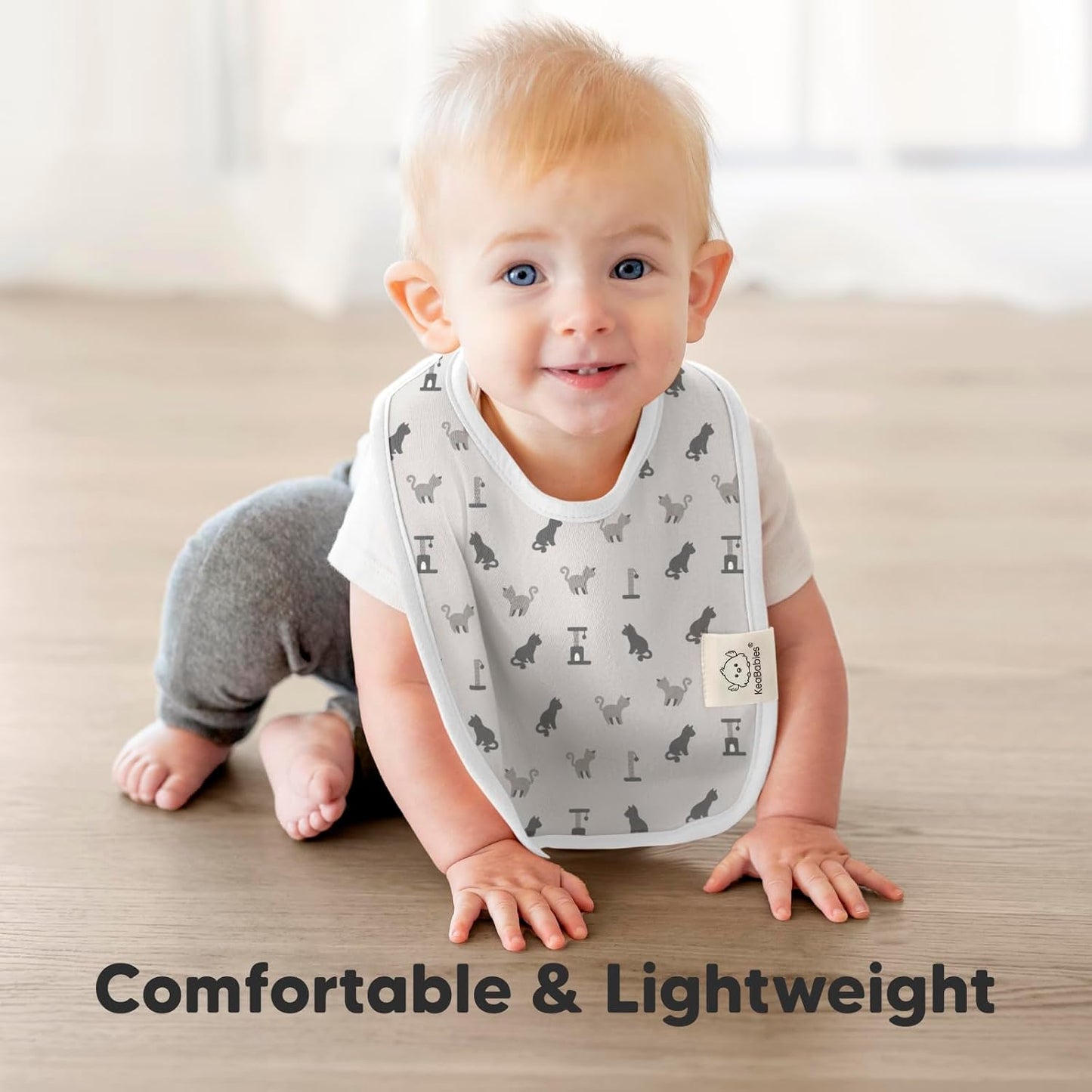 KeaBabies 8-Pack Organic Baby Bibs for Boys, Girls - Super Absorbent Cotton Drool Bibs for Baby Girl & Boy, Teething Toddler, Drooling Newborn, Ultra Soft & Machine Washable (Pets & Paws)