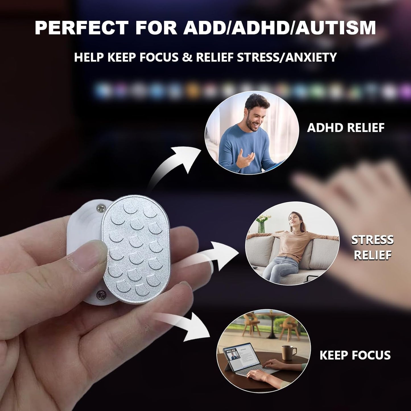 Scales Fidget Slider, Magnetic Metal Trackless Fidget Slider EDC Fidget Toys for Adults, Home/Office Executive Desk Toys for ADHD/ADD/Autism, Ideal Gifts for Him (Black)