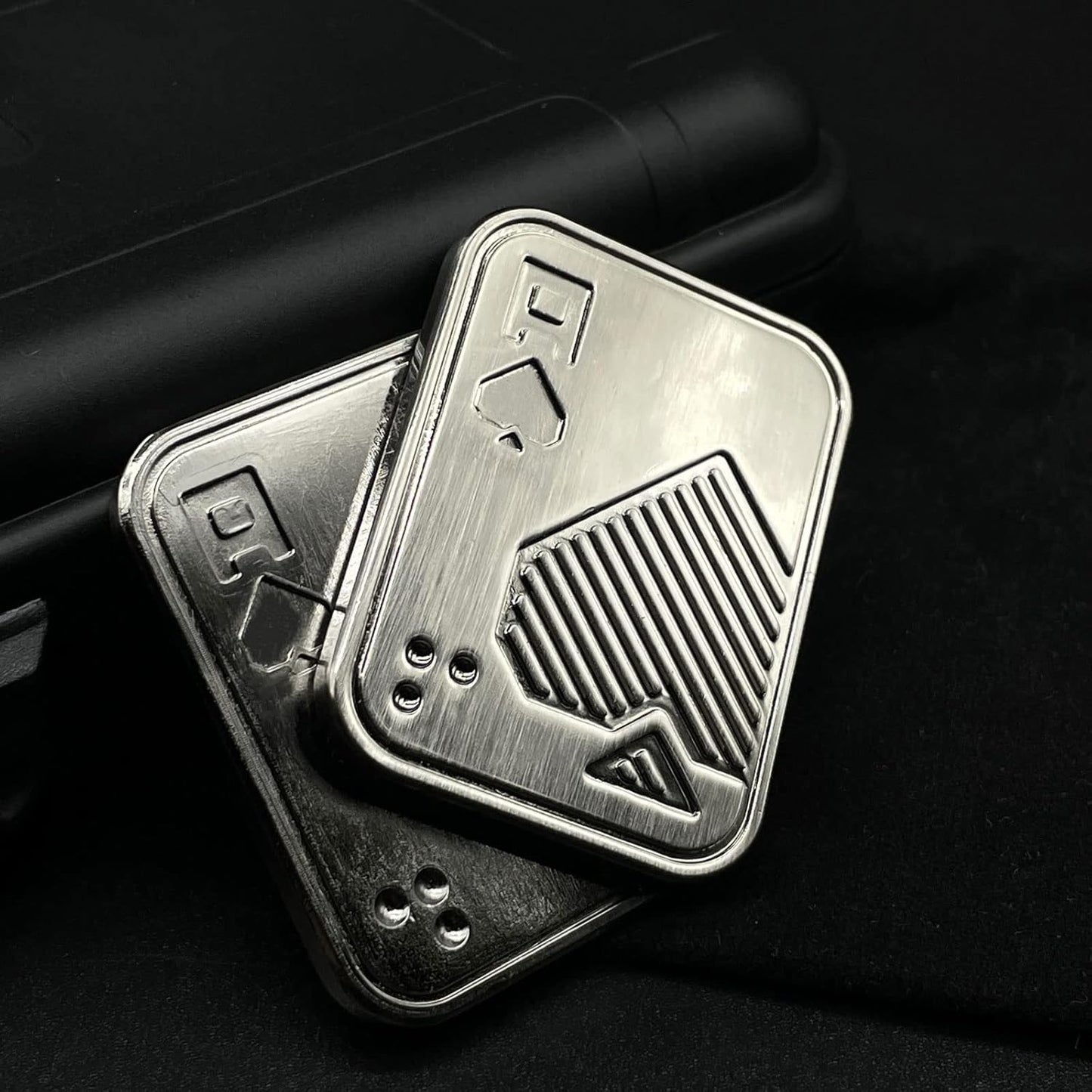 Metal Poker Fidget Slider EDC Adult Fidget Toys ADHD Tool Anxiety Stress Relief Toys Office Desk Toys Gifts for Boyfriend and Father (Spades A)