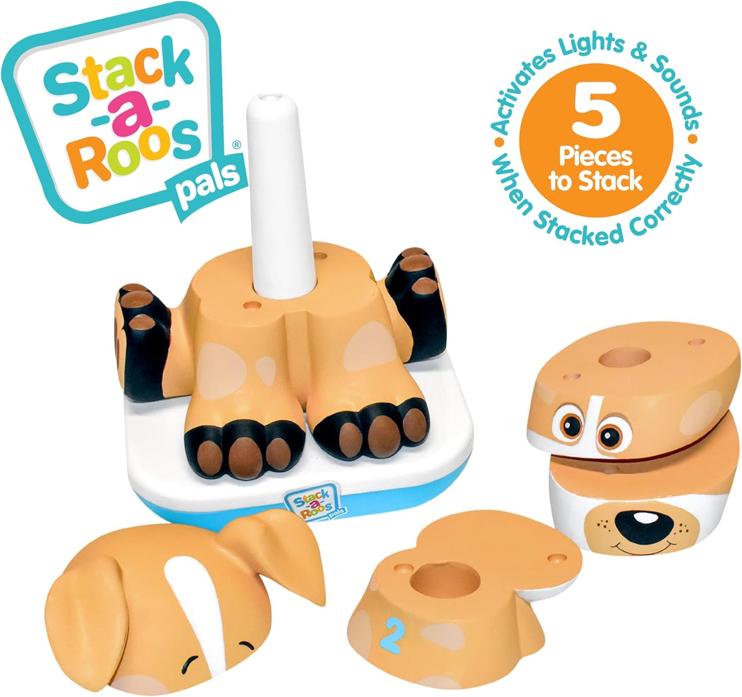 Stack-a-Roos Labrador Puppy by Salus Brands - Animal Stacking Toy, Educational Early Learning Toy for Infants Babies Toddlers, Age 12+ Months - Great Baby Gifts, STEM Toy