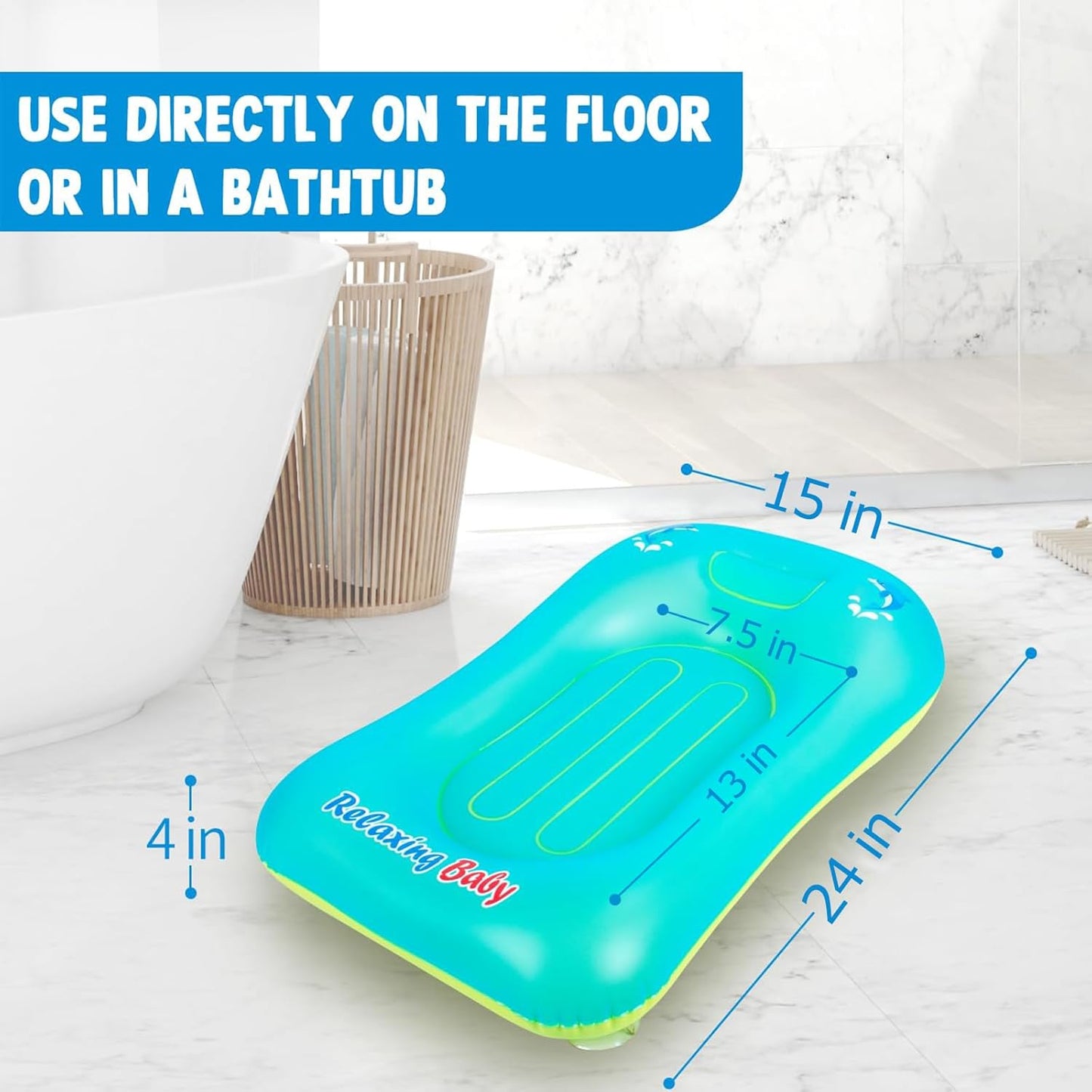 I Inflatable Baby Bathtub, Baby Tubs for Newborns to Toddlers, Infant Bathtub for Baby Travel Essential for Age from 0 to 6 Months,Baby Lounger Pillow for Newborn