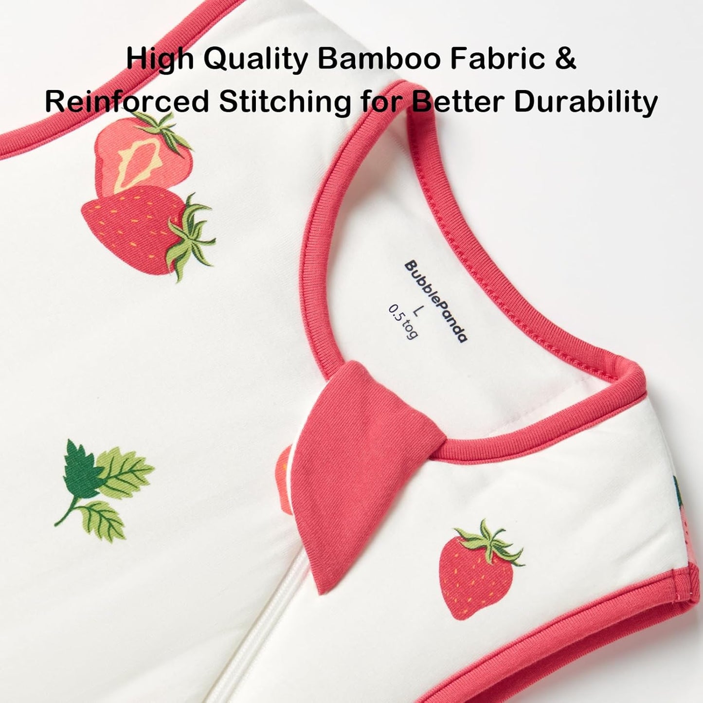 BubblePanda Rayon Made from Bamboo Sleep Sack 12-18 Months 0.5 Tog Soft Lightweight Toddler Sleep Sack 1t for Babies 2-Way Zipper Wearable Blanket Baby 12 Months