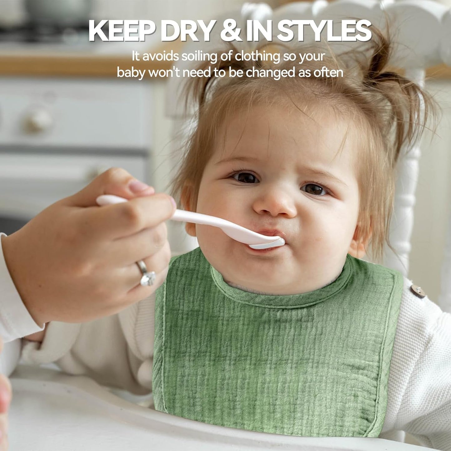 Muslin Baby Bibs for Unisex Boys Girls, Cotton Drool Bibs, Adjustable Newborn Bibs for Drooling and Teething