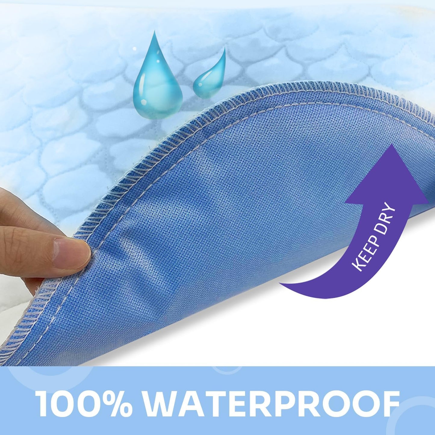 Ultra Soft Quilted Washable and Reusable Incontinence Bed Underpads, 34"X36" (2 Pack), Waterproof Sheet and Mattress Protectors