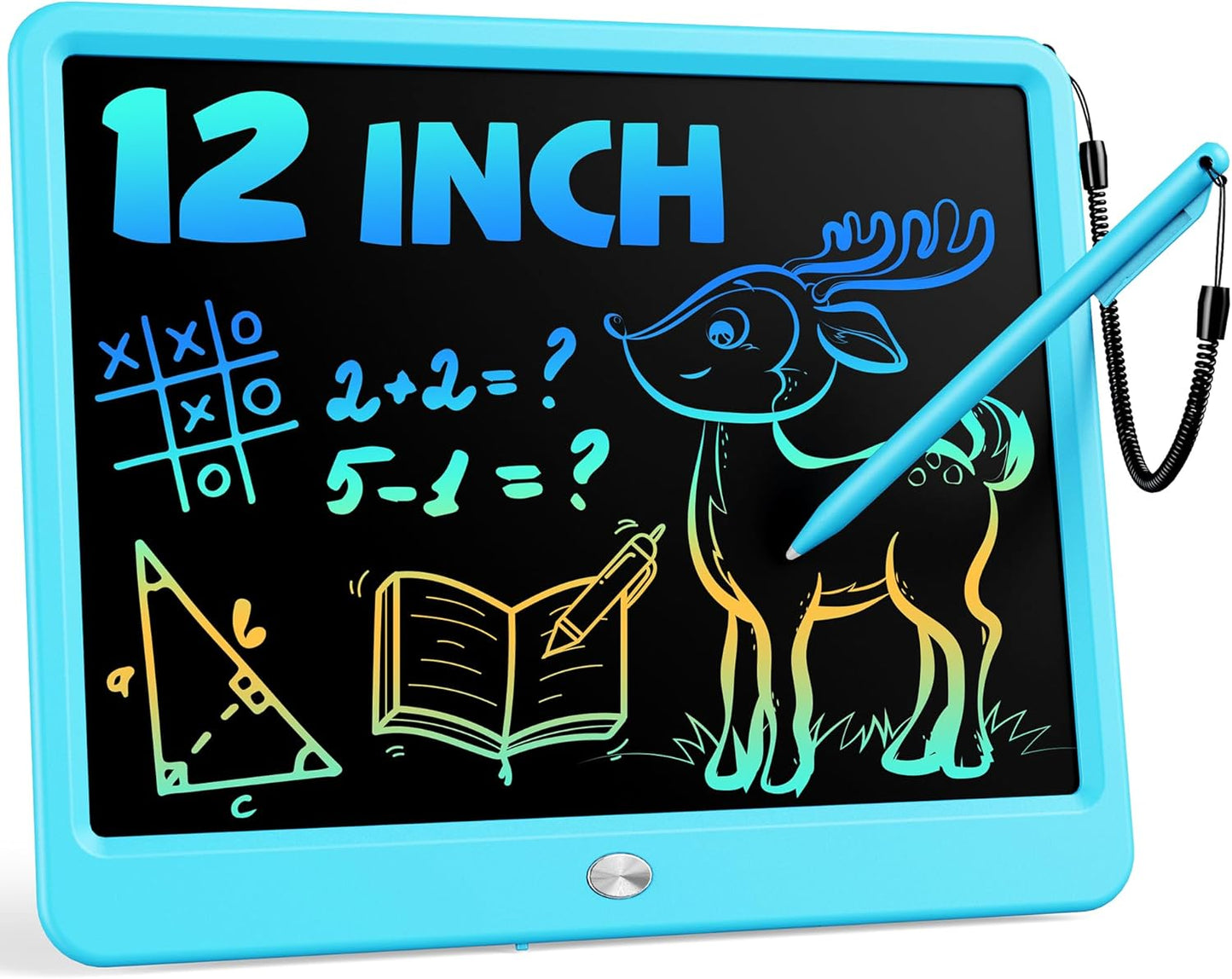 Bravokids 12 Inch LCD Writing Tablet for 3 Year Olds - Electronic Drawing Pad and Doodle Board as Educational Birthday Gifts for Girls and Boys (Blue)