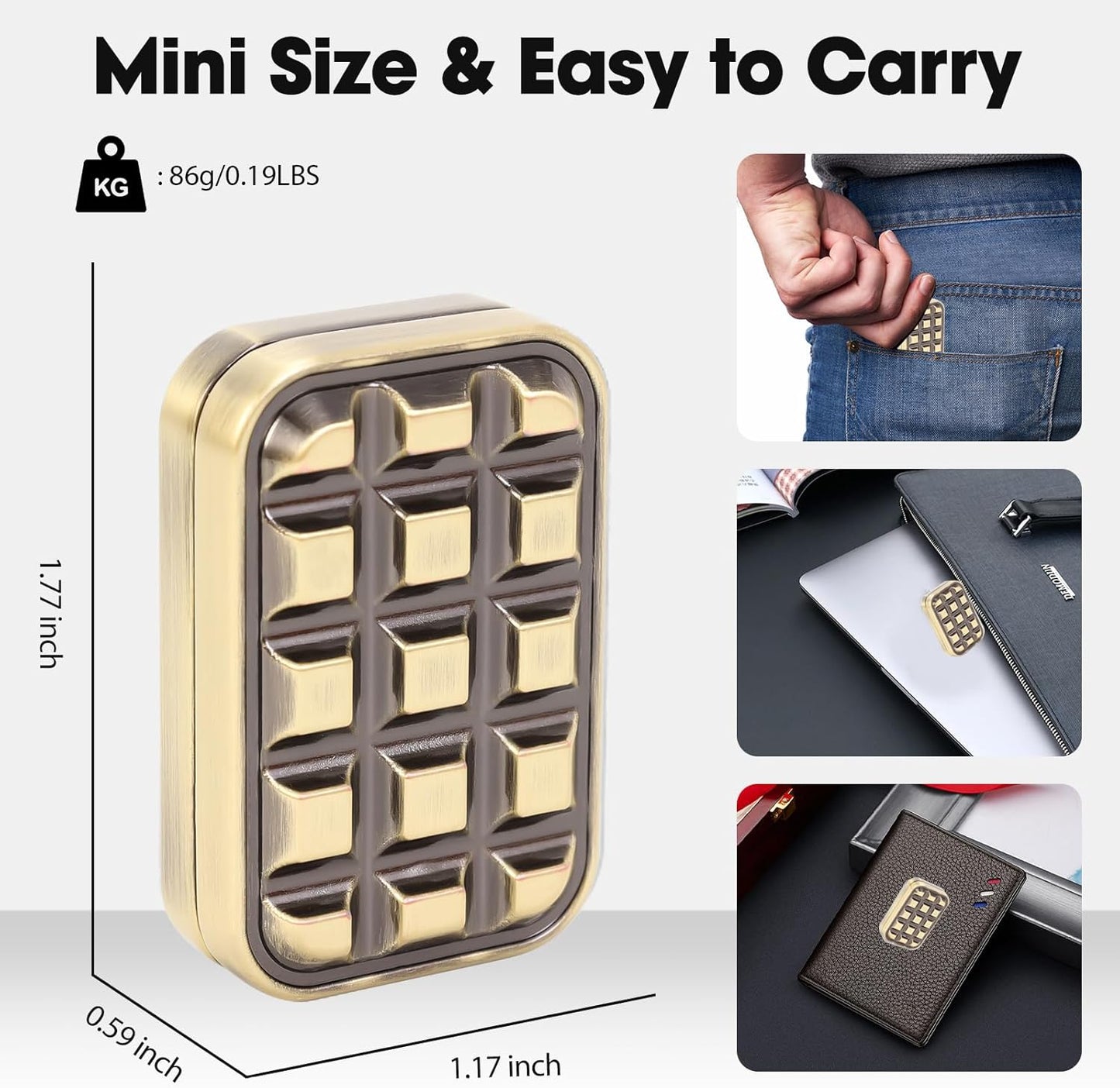 Fidget Slider Metal Magnetic Fidget Toys Adults for Stress Relief Building Blocks (Metallic)