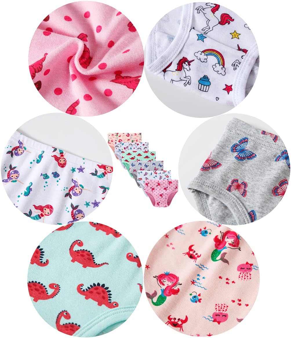 Barara King Little Girls' Soft Cotton Underwear Toddler Undies Kids panties
