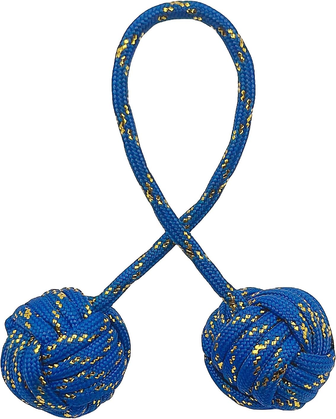 Fidget Beads Skill Toys, Fidget Toys, Parachute Cord and Steel Beads Handmade Fidget Beads, Beginners Worry Beads, Portable EDC Leisure Toys (Gold Blue)