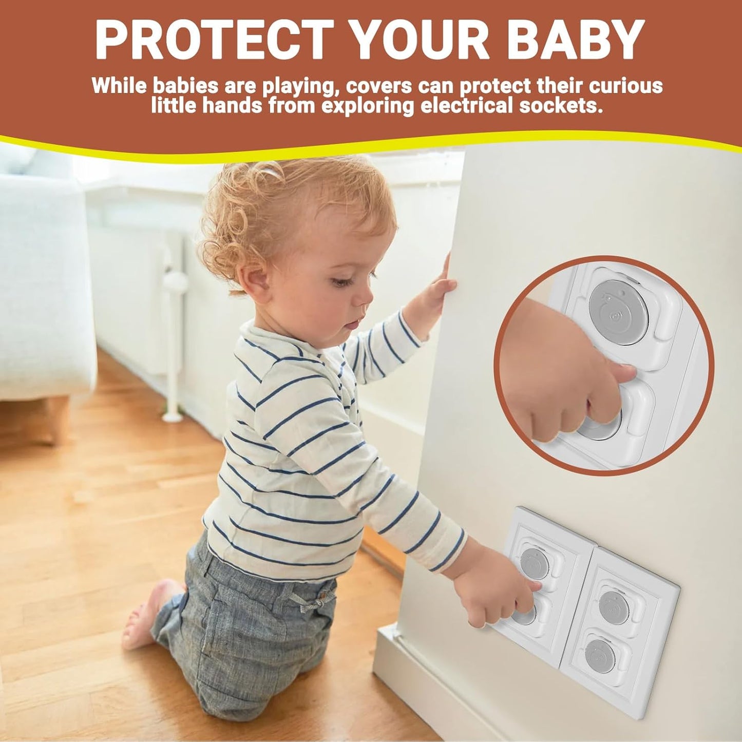 Outlet Covers Baby Proofing, 40 Pack Child Proof Plug Socket Covers Electric Plug Protectors Safety Caps to Prevent Power Shock, for US 3-Prong, Gray