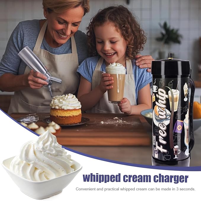 2100g Whipped Cream Charger 3.3L Steel Tank Nitrous Canisters 4 pack，Compatible with most dispensers