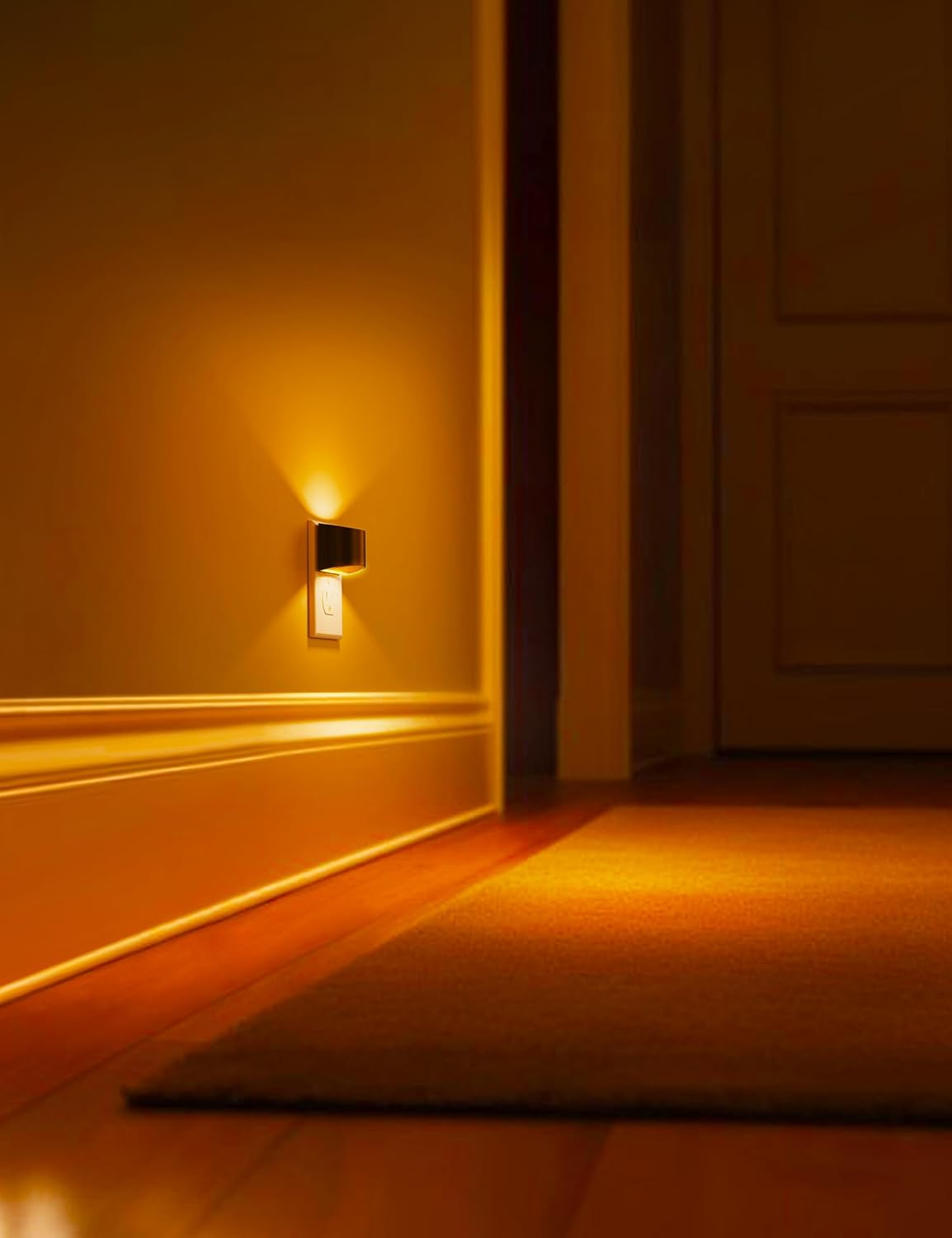 L LOHAS LED Night Light 2 Pack, Night Lights Plug into Wall, Dusk to Dawn Sensor Nightlight, 3 Level Brightness Adjustable, 1600K Amber Light