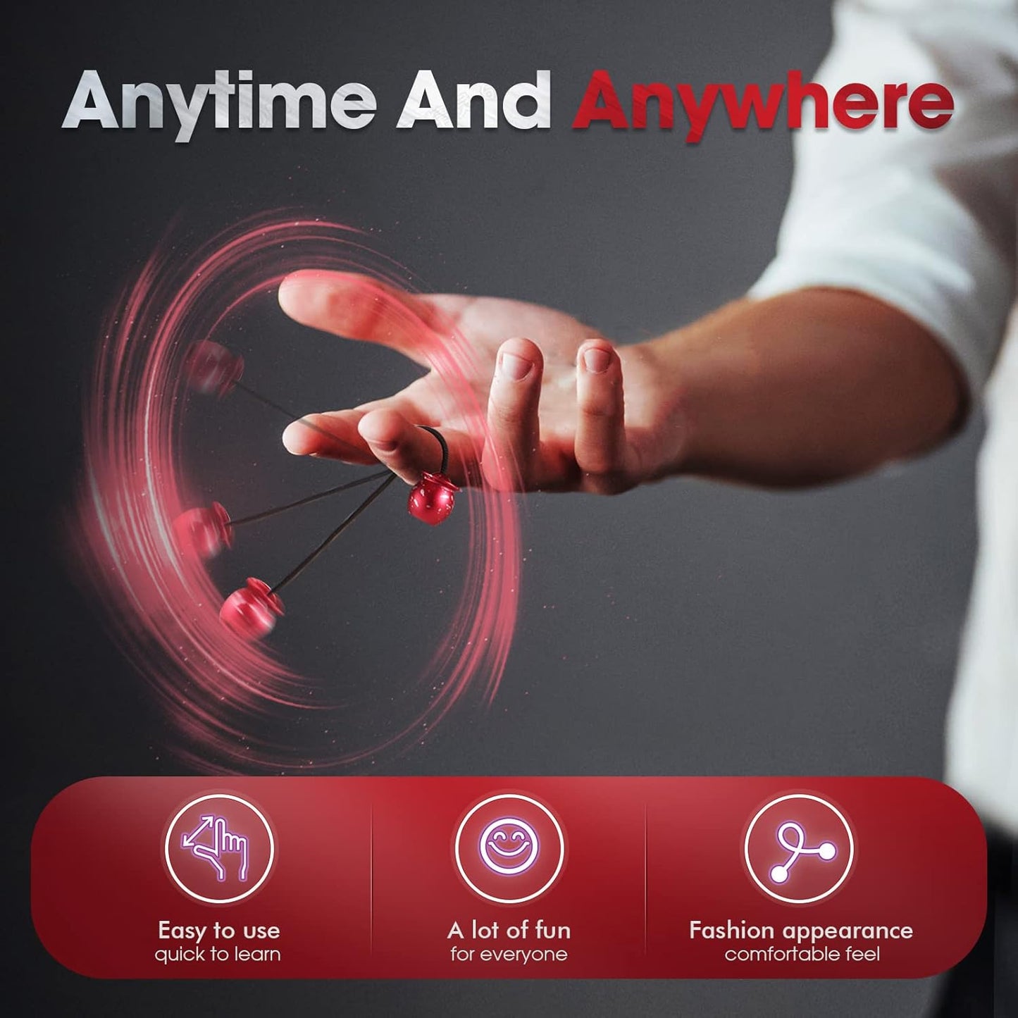 Begleri Fidget Beads - Worry Fidget Beads Spin & Bump - Made of Aluminum Alloy - for Men Women Youngs Skill Players Creates a Bit of Magic for You (Calabash)